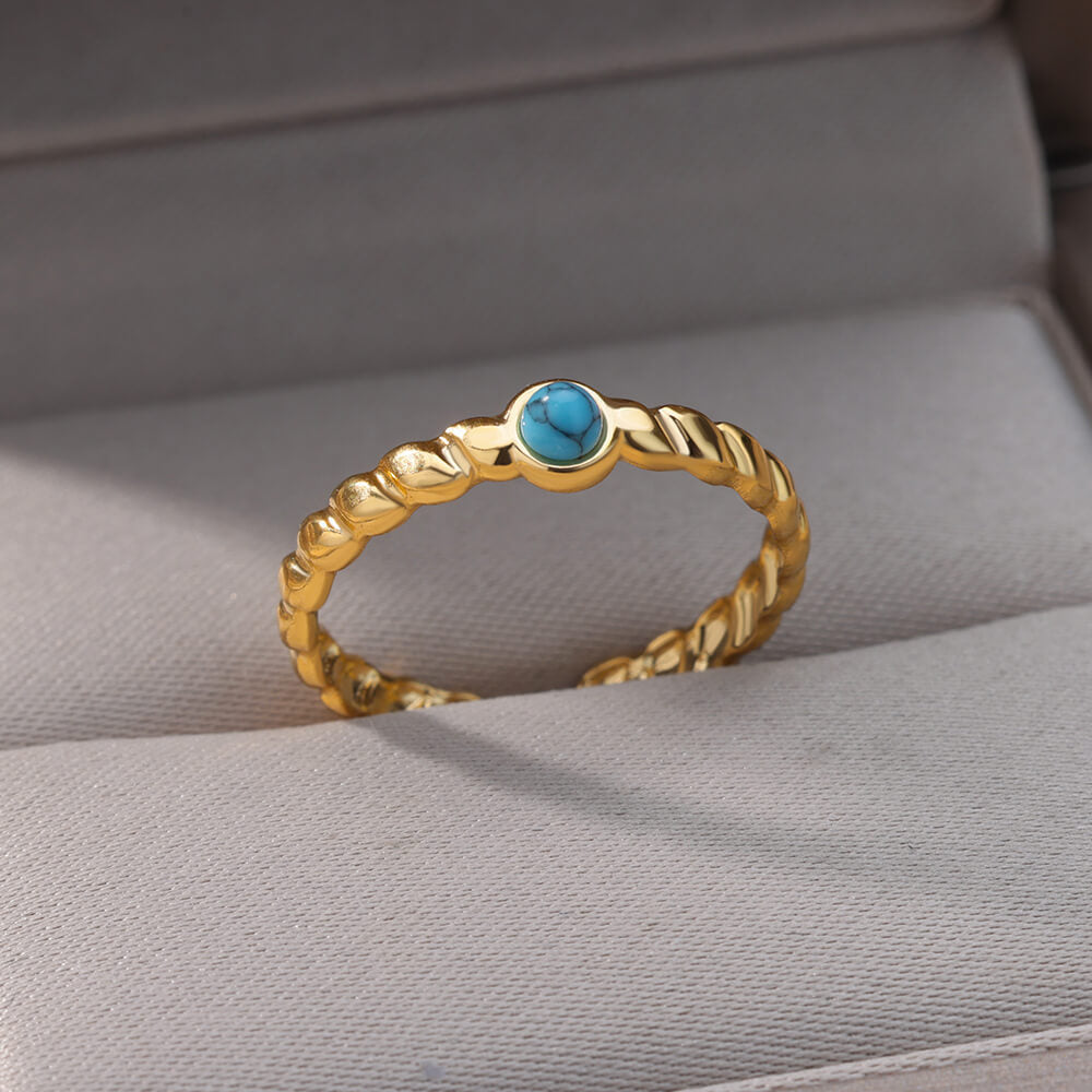 Round White Turquoise  Ring For Women