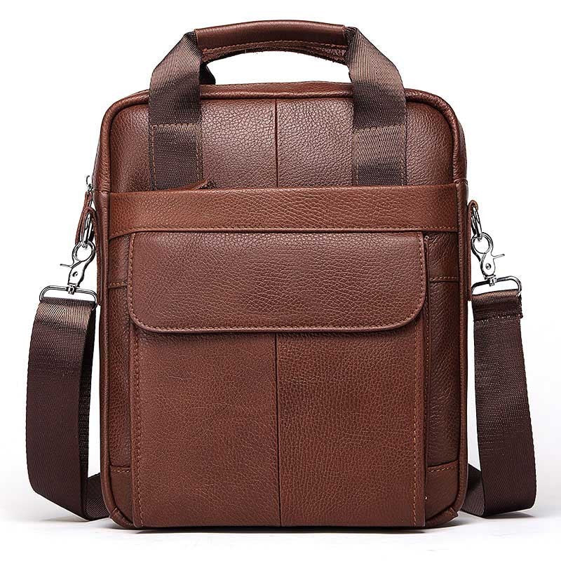 Sac messager d'affaires en cuir véritable pour hommes Hummer Business Commute