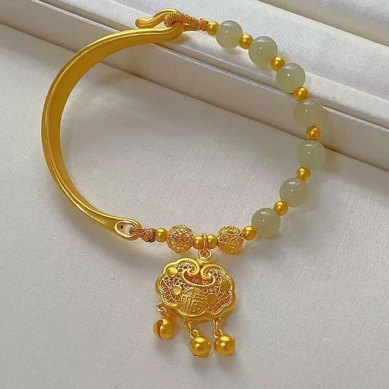 Demi-Bracelet Doré Jade Hetian