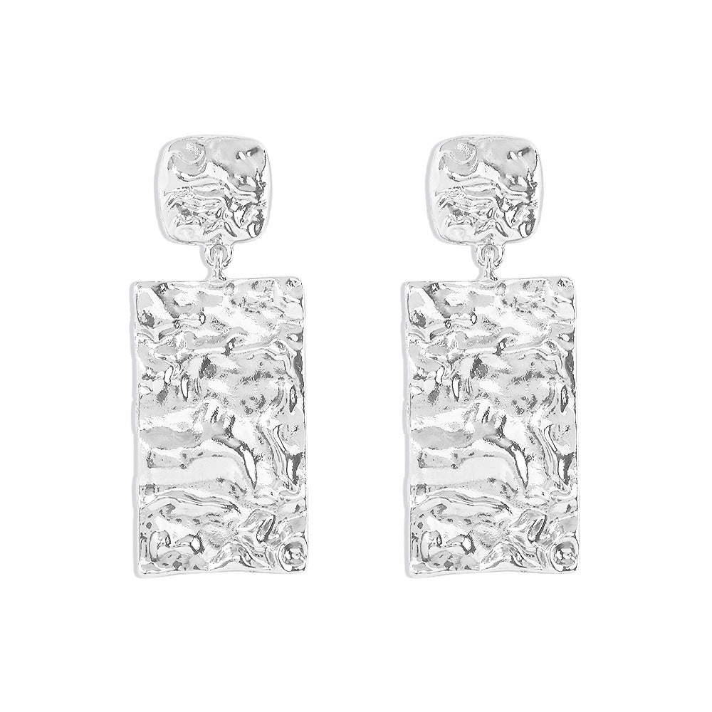 Alloy Pleated Elegant And Simple Earrings Geometric Earrings