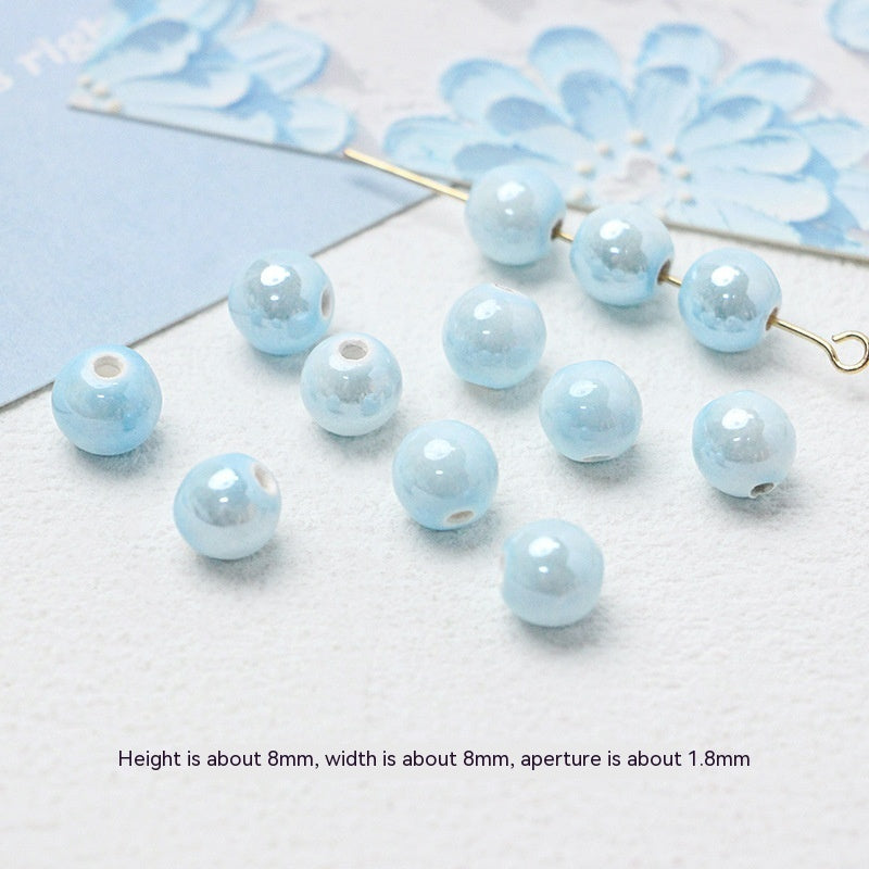 Série bleue en céramique japonaise dispersée, bricolage, collier de perles fait à la main, Bracelet, matériel de perles d'espacement