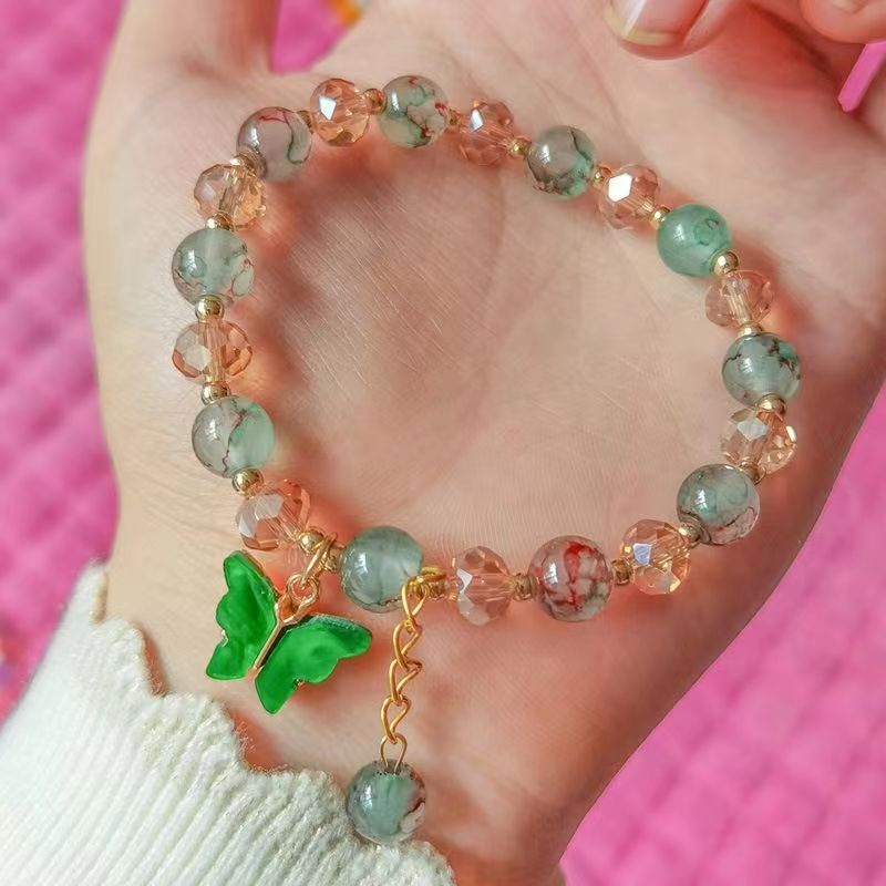 Nueva pulsera de mariposa de cristal fresco para niños
