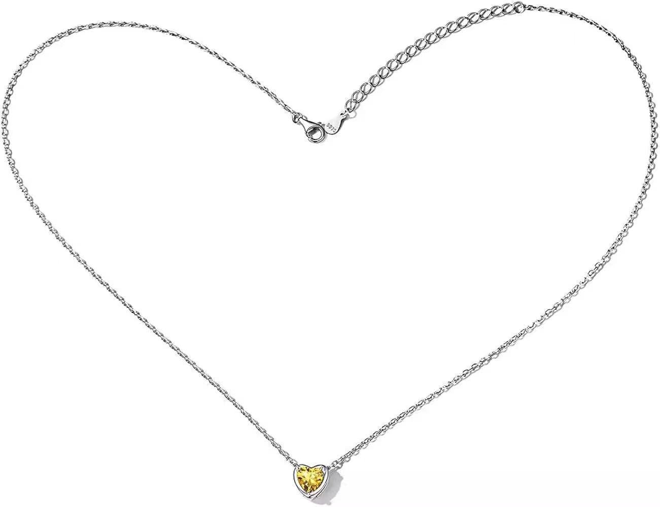 12 Colors Pendant Carat Heart Diamond Light Luxury Trendy Heart-shaped Collarbone Necklace