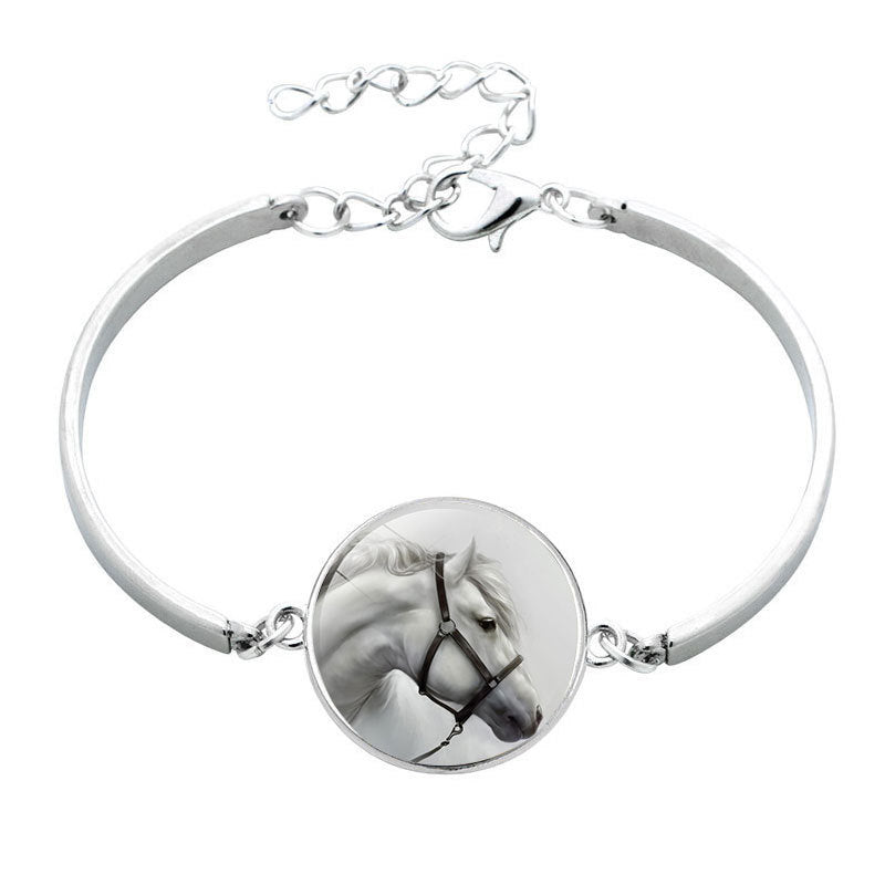 Animal Horse Glass Time Stone Bracelet