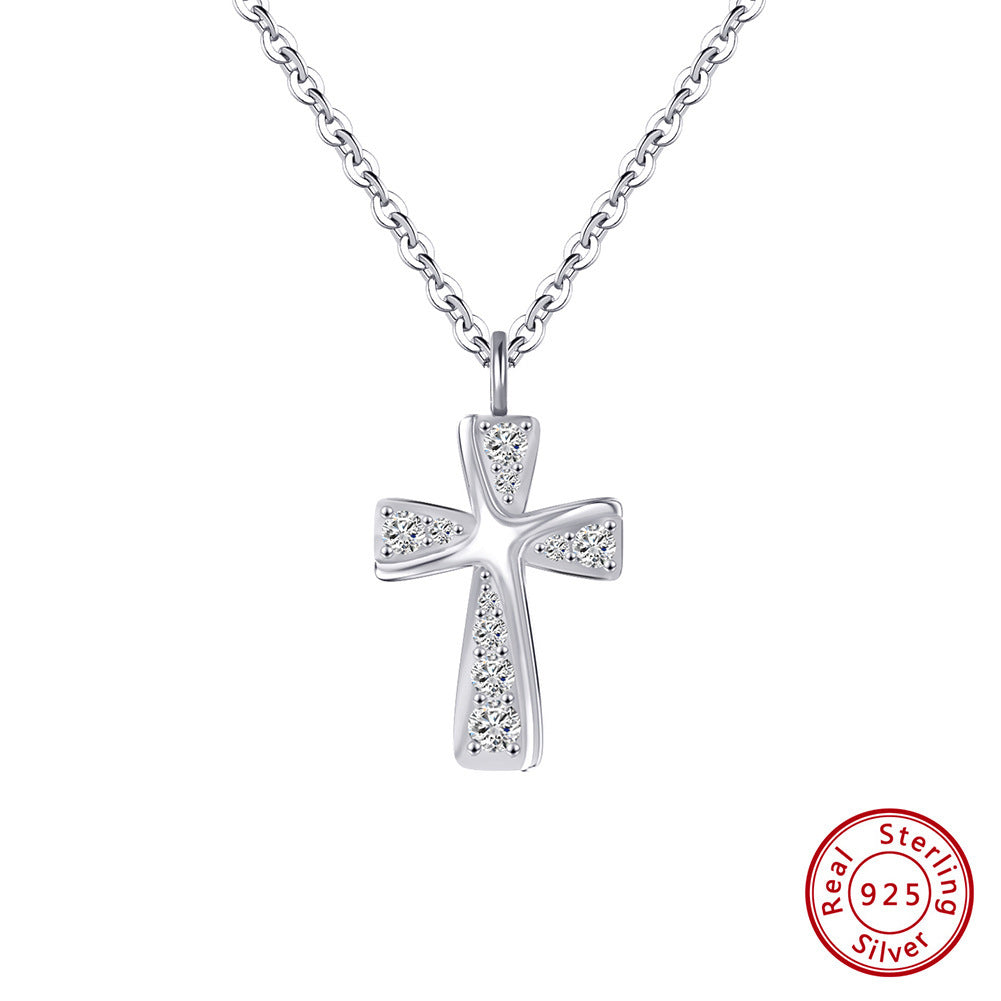 Cross Necklace High-grade Inlaid Full Diamond S925 Sterling Silver