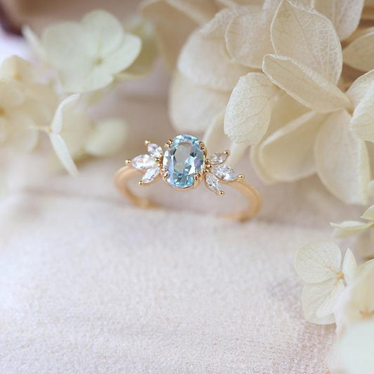 Anti-Sky Blue Topaz Ring For Women