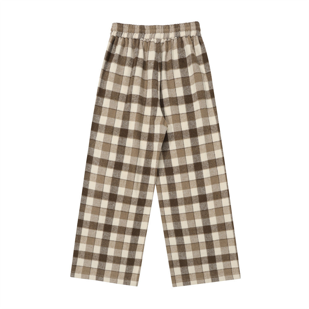 Plaid Casual Pants Men's American Retro