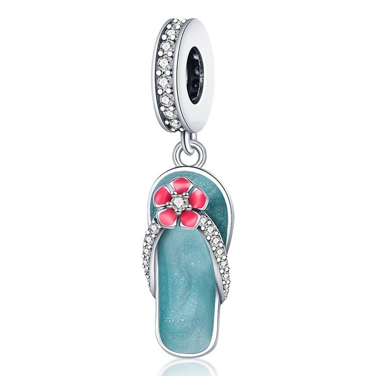 Bracelet Necklace Keychain Roller Skates Pendant White Copper Silver Plated