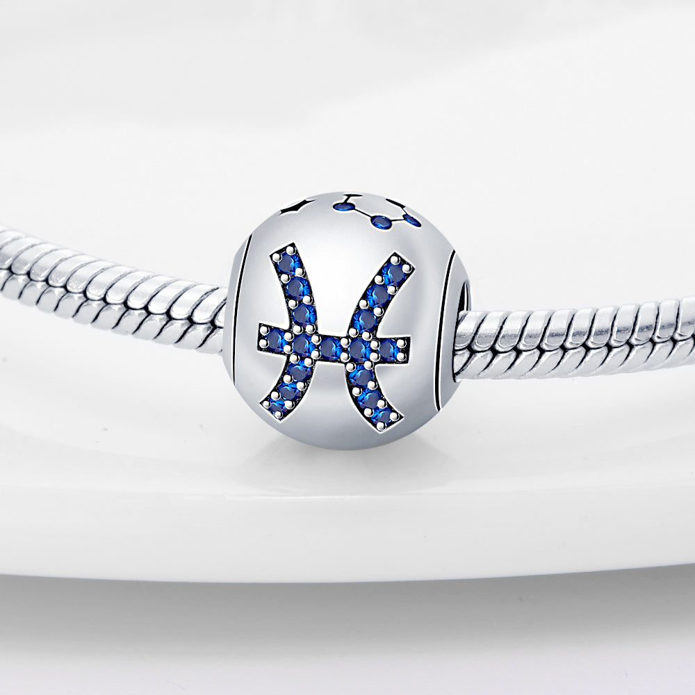 Nouveau Douze Constellation perles dispersées S925 en argent Sterling bricolage ornement correspondant Bracelet