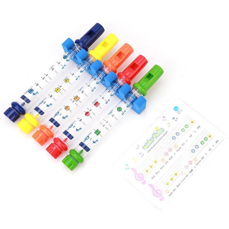 Juego de flautas de agua divertidas para niños, lote de 5 uds., baño para ducha, juguetes musicales para niños y niñas