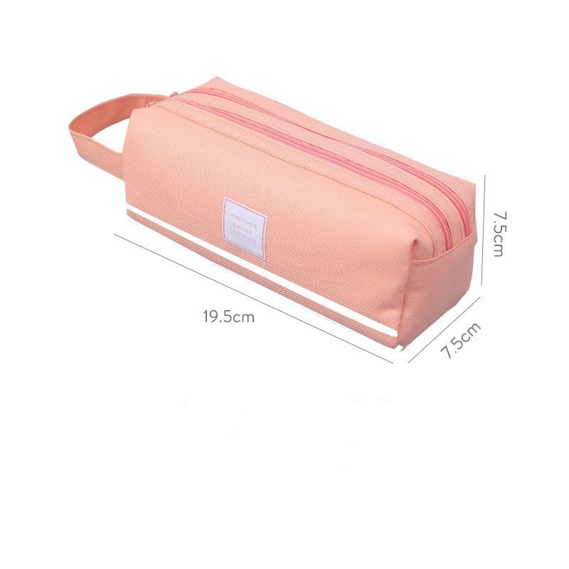 Boîte de papeterie double couche en toile pour élèves du premier cycle du secondaire