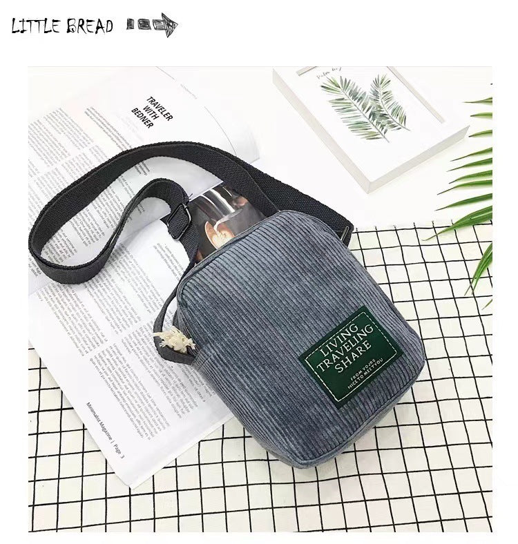 Bolso de mujer de pana retro fácil a juego