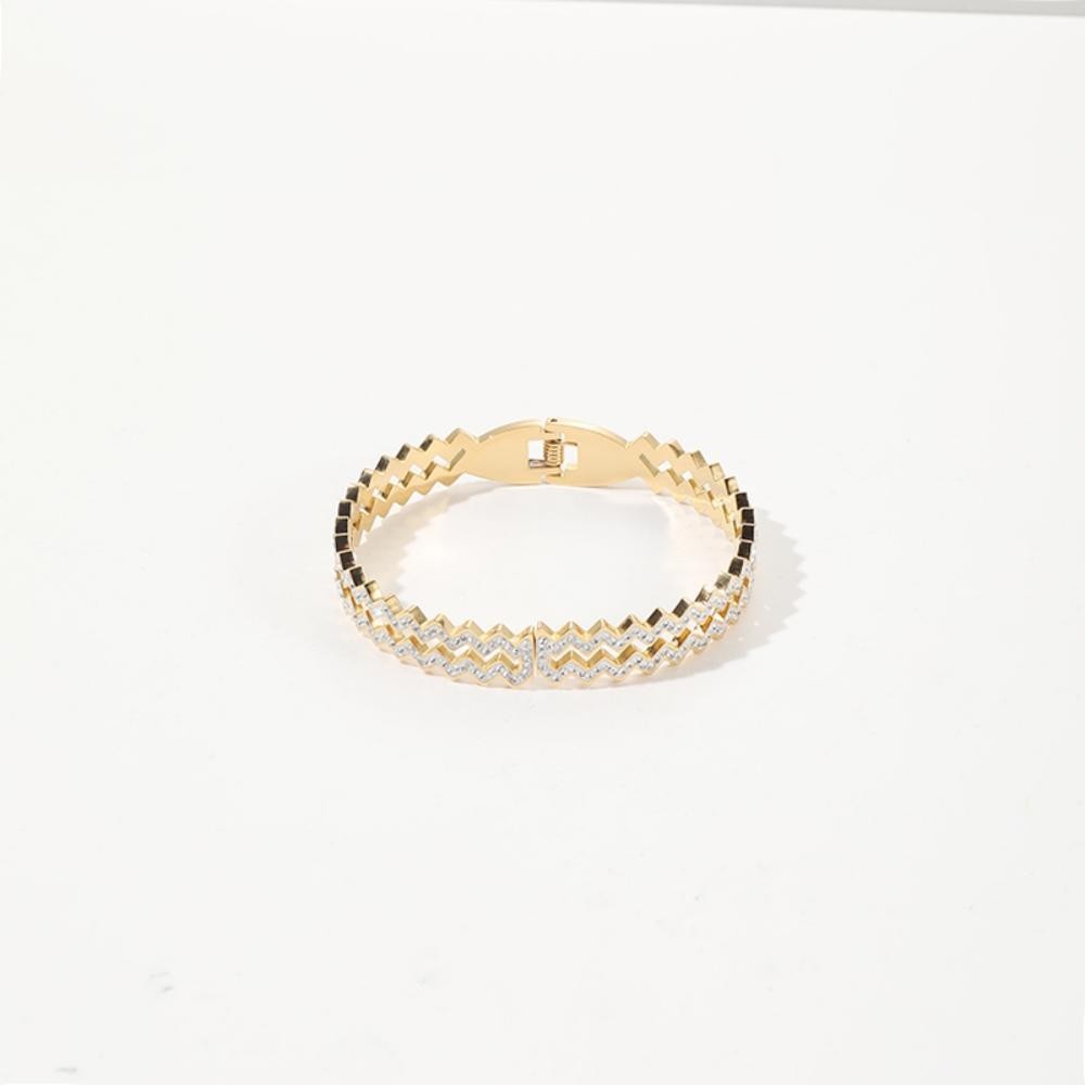 Women's Wave Diamond Simple All-match Bracelet