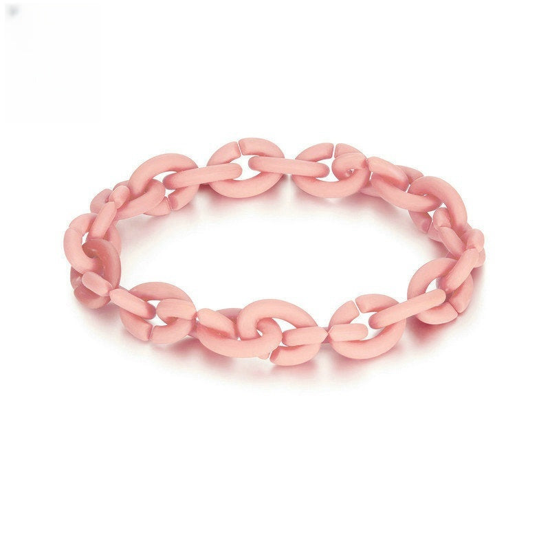 Pulsera de adorno de rompecabezas Simple, accesorios de pulsera Diy con costura acrílica de silicona multicolor