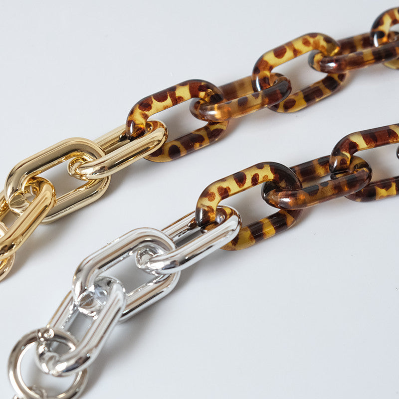 Fashionable Acrylic Resin Chain With Contrasting Colors, Retro And Exaggerated
