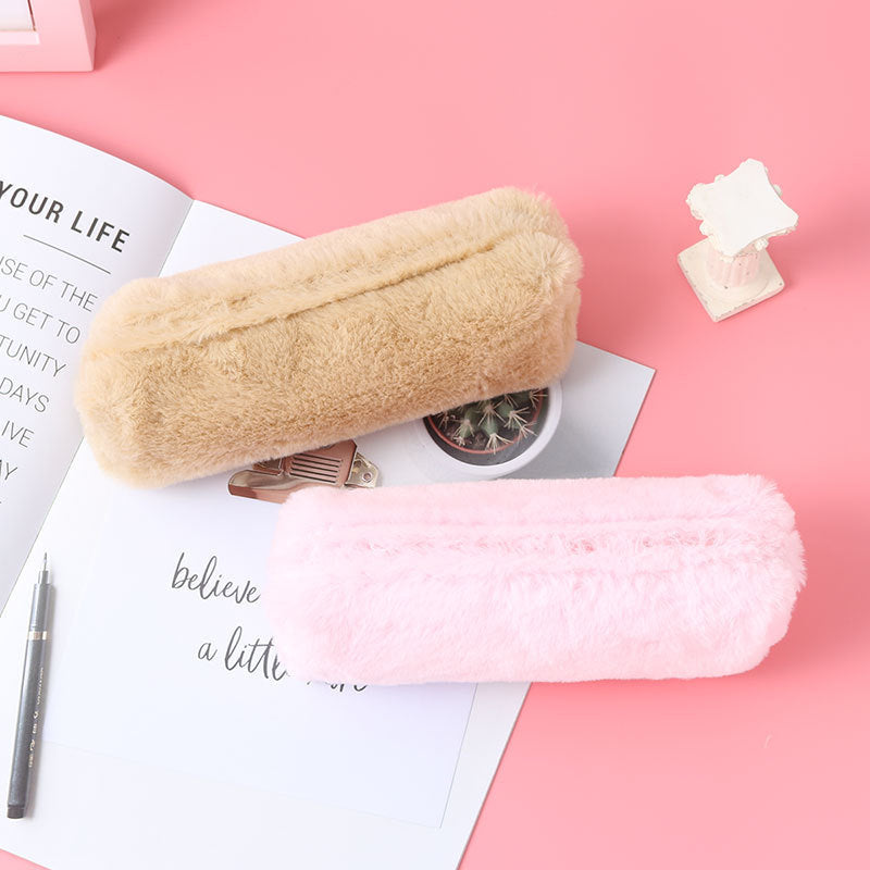 Plush octagonal pencil case for students