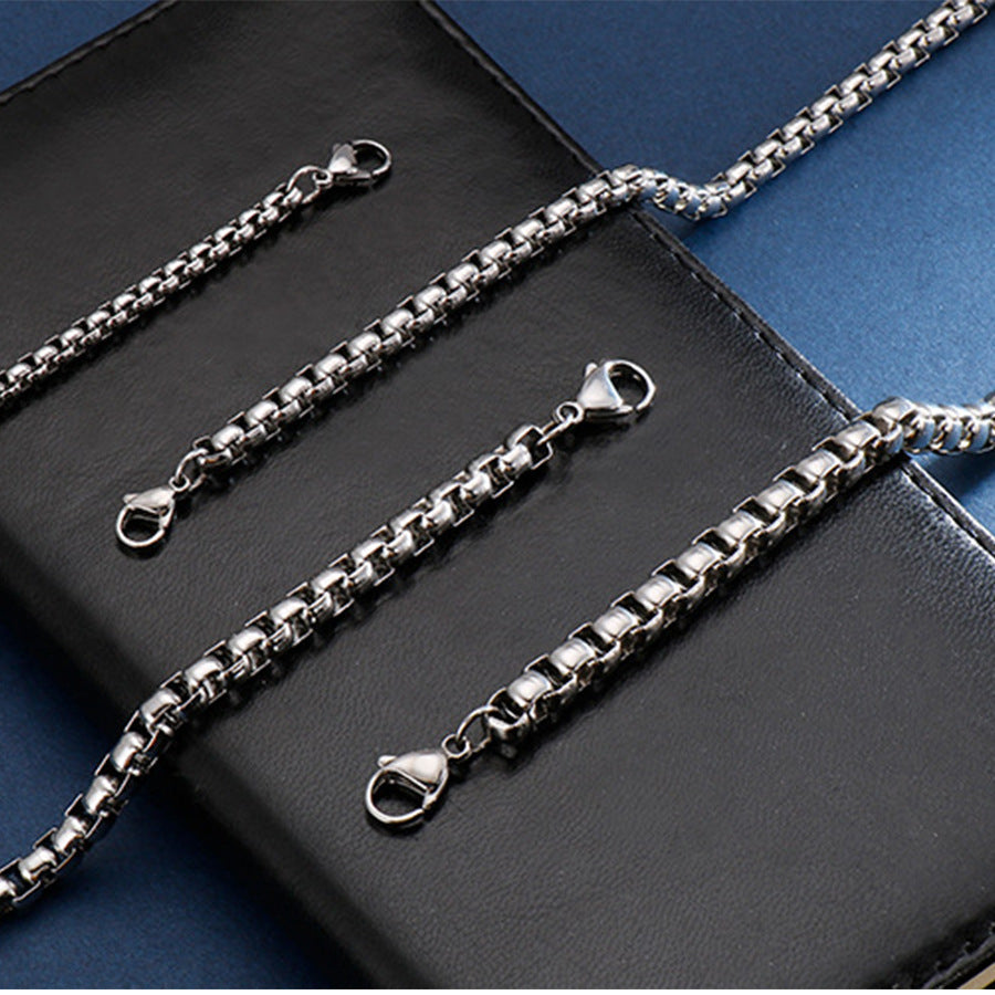 Bracelet pour homme avec perles carrées vieillies et vintage, ne se décolore pas