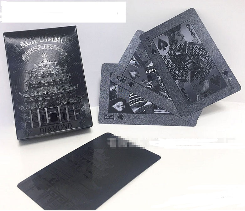 Black Diamond laser creative waterproof plastic poker, foreign trade gold foil poker table card