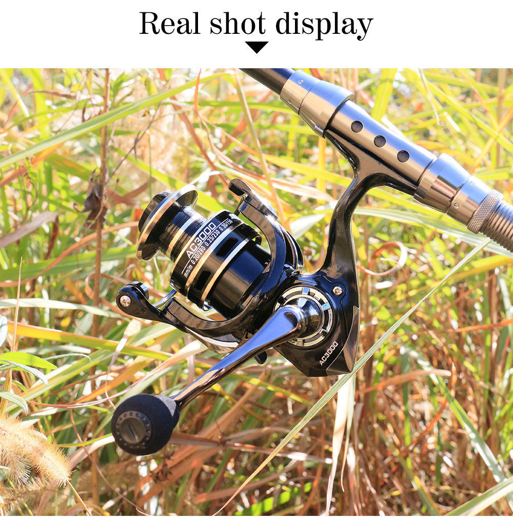 Rueda de pesca Carrete de pesca de metal Cebo Rueda de caña de pescar telescópica