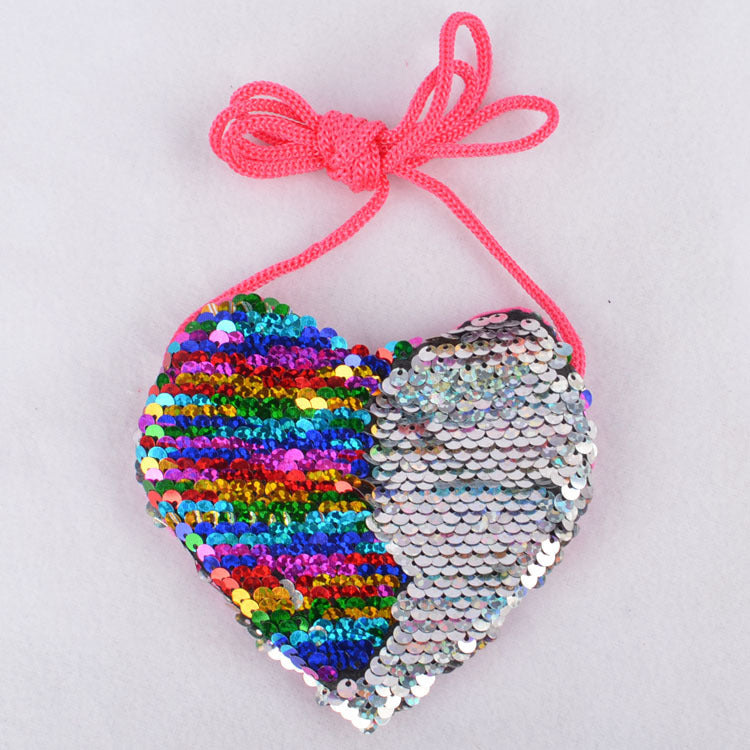 Bolso con cordón con lentejuelas love monederos para niños