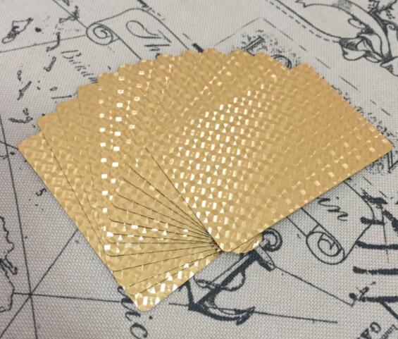 1 Set Golden Playing Cards Deck gold foil poker set Magic ca