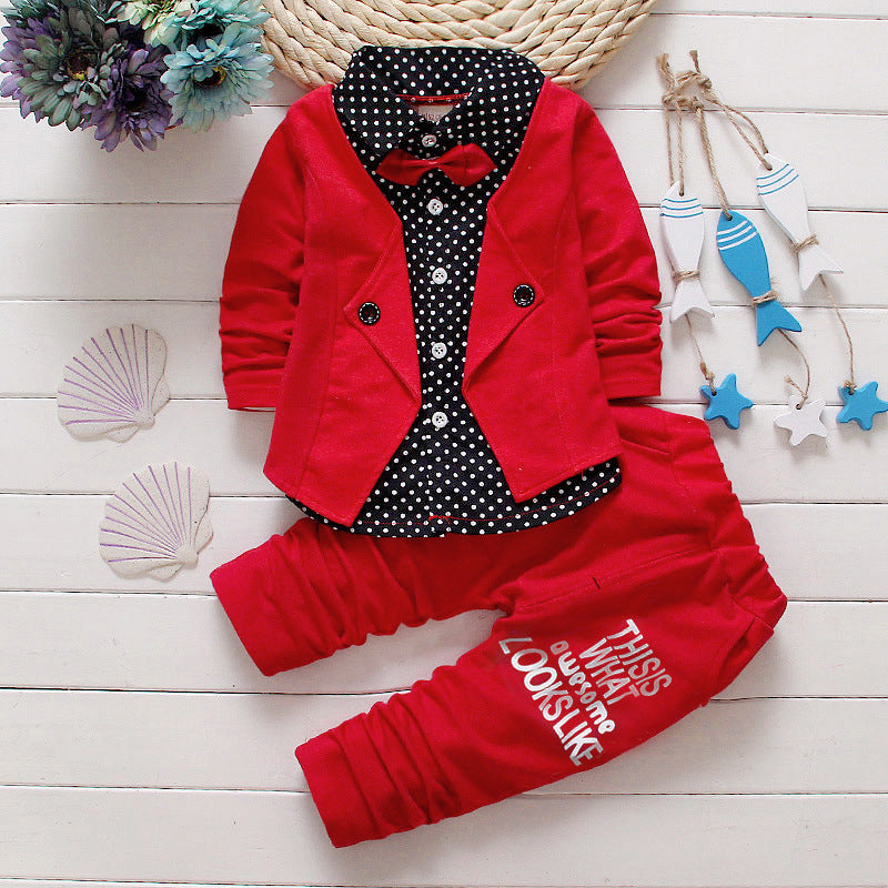 Costume enfant noeud papillon pull petit pantalon