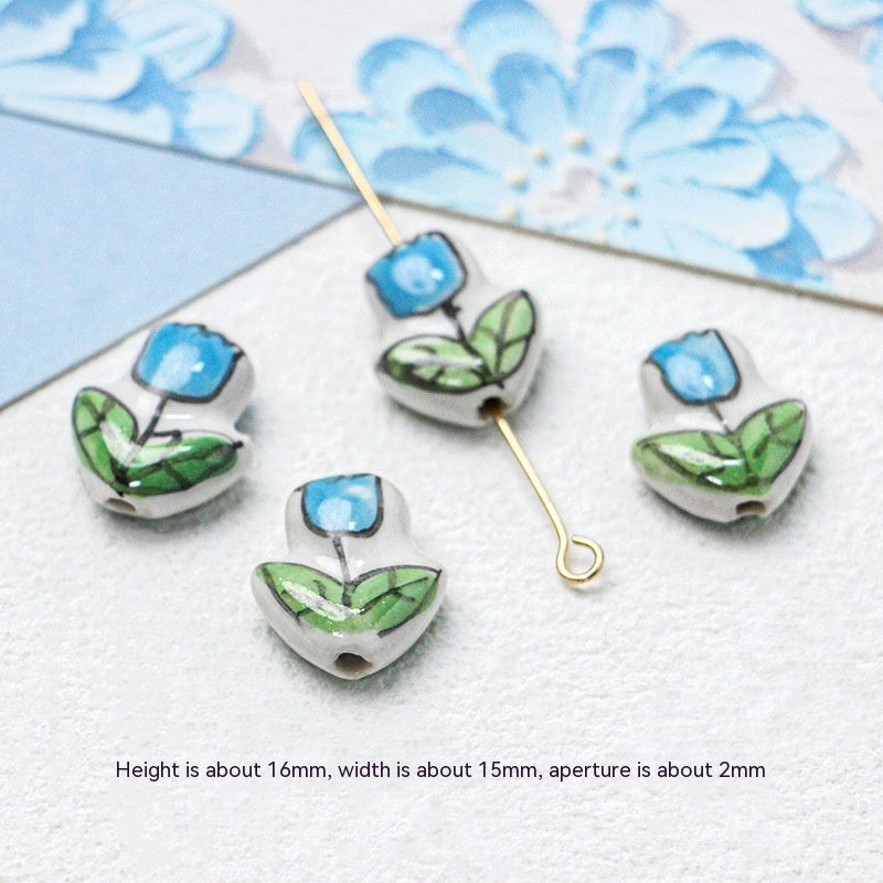 Série bleue en céramique japonaise dispersée, bricolage, collier de perles fait à la main, Bracelet, matériel de perles d'espacement