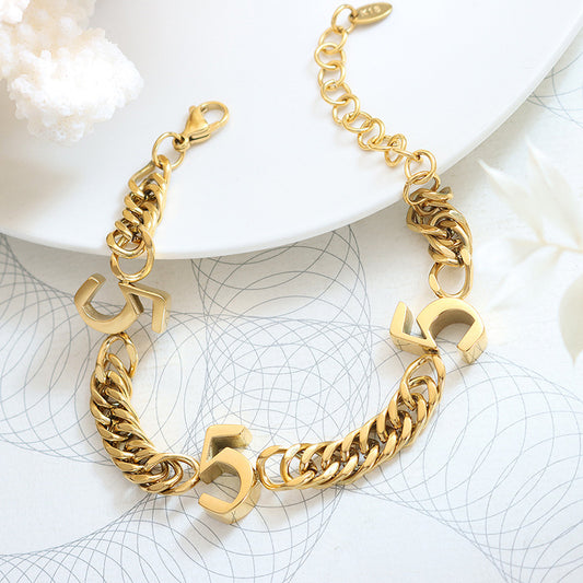 Digital Personalized Bracelet Titanium Steel Design Heavy Industry Bracelet