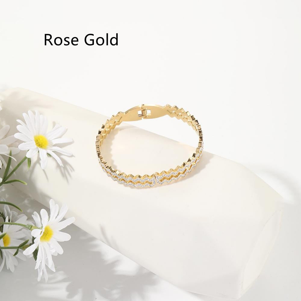 Women's Wave Diamond Simple All-match Bracelet