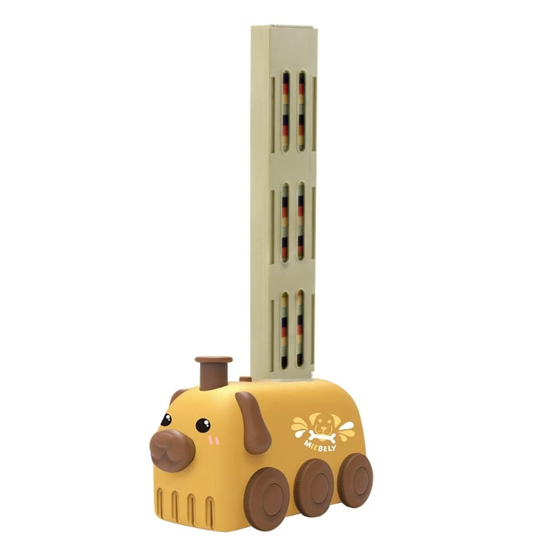 Domino Train jouet bloc d'empilage ensemble Domino bloc de construction cerveau développement voiture électrique dessin animé bloc pour les enfants