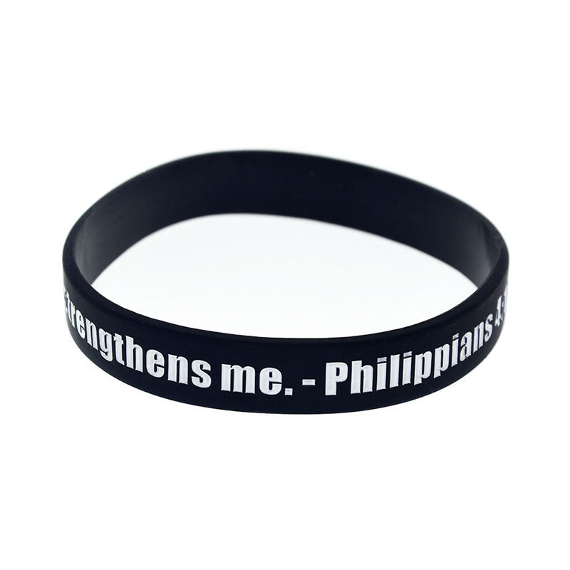 413 Pulsera de silicona Correa de muñeca negra para estudiantes