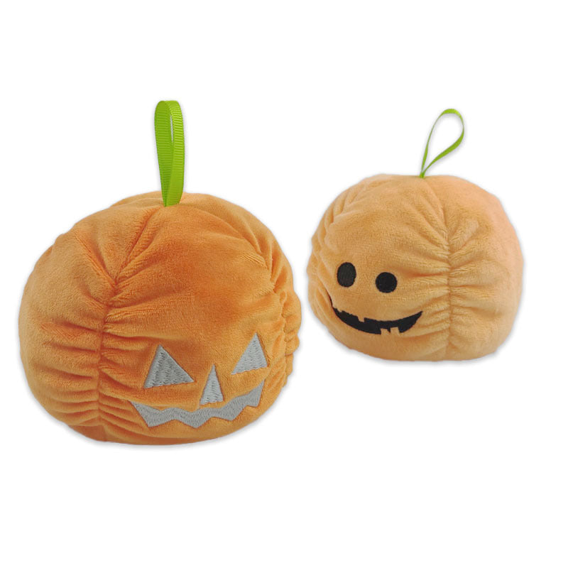 Jouets en peluche lumineux d'halloween, jouet créatif et mignon réversible en forme de citrouille fantôme, cadeau pour enfants, jouets à rabat recto-verso pour enfants