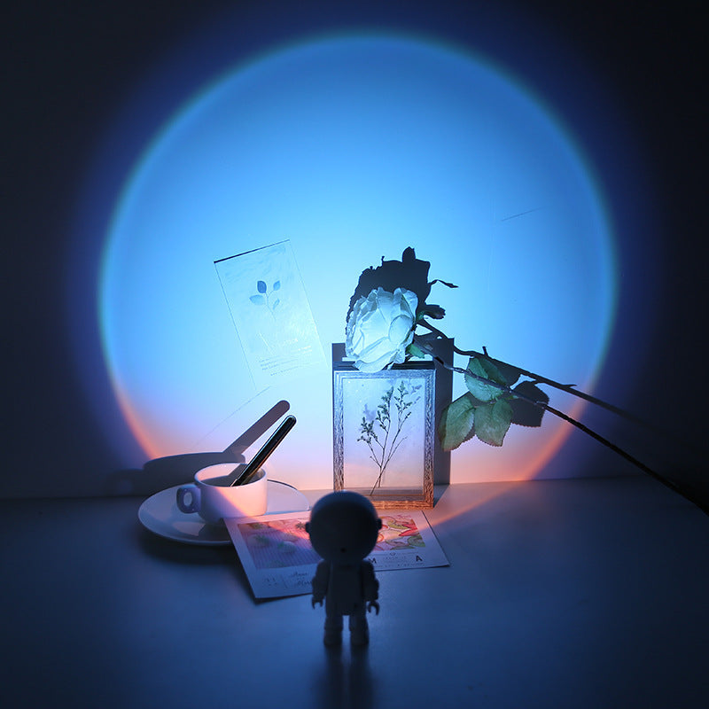 Lampe solaire de Projection arc-en-ciel, Robot astronaute Rechargeable, lampe de Table, lampe de coucher de soleil, gradation infinie, lampe d'ambiance pour chambre à coucher