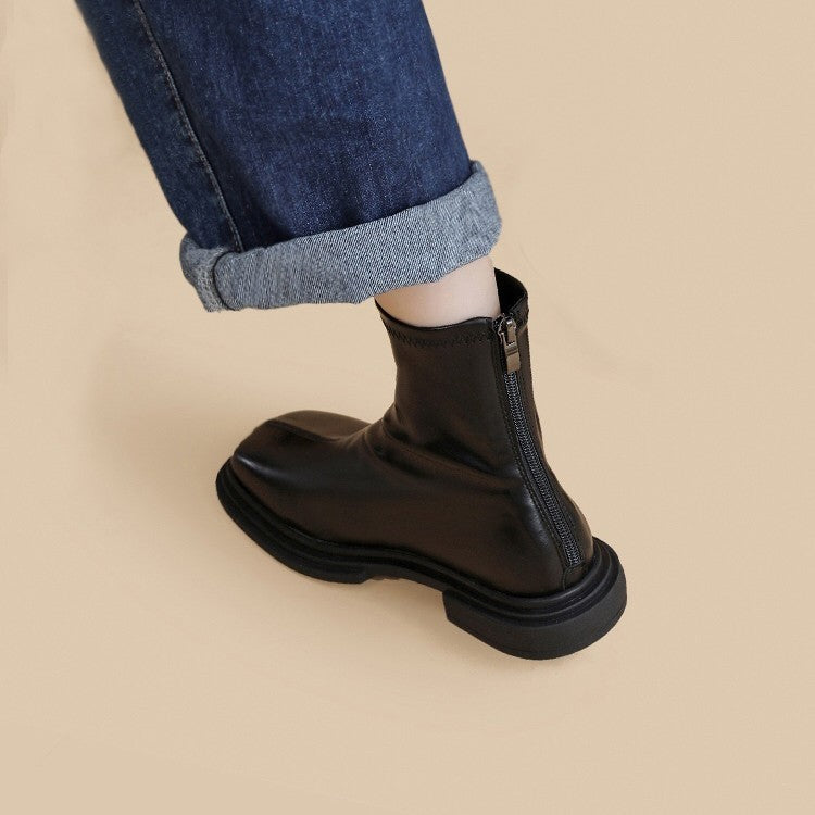 Botas Martin estilo británico retro con punta cuadrada para mujer
