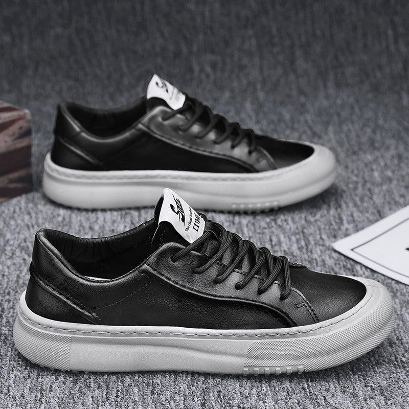 Autumn Men's Shoes Casual Leather Shoes Slip-on Sports Board Shoes Versatile Work Waterproof Easy Wear Tide Shoes