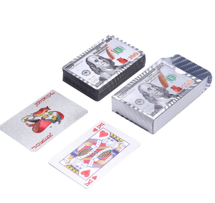 1 Set Golden Playing Cards Deck gold foil poker set Magic ca