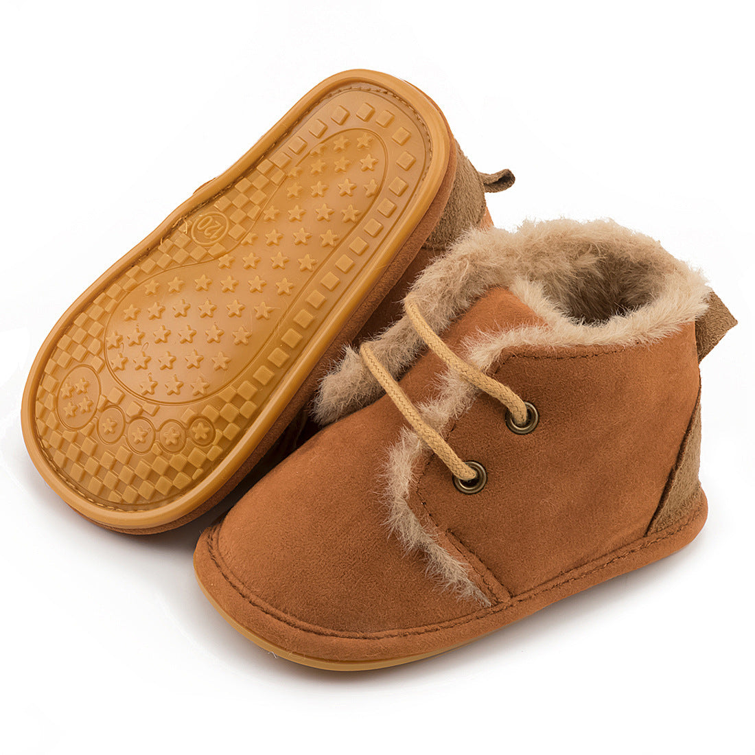 Chaussures pour tout-petits antidérapantes à semelle en caoutchouc pour bébé chaudes et en velours