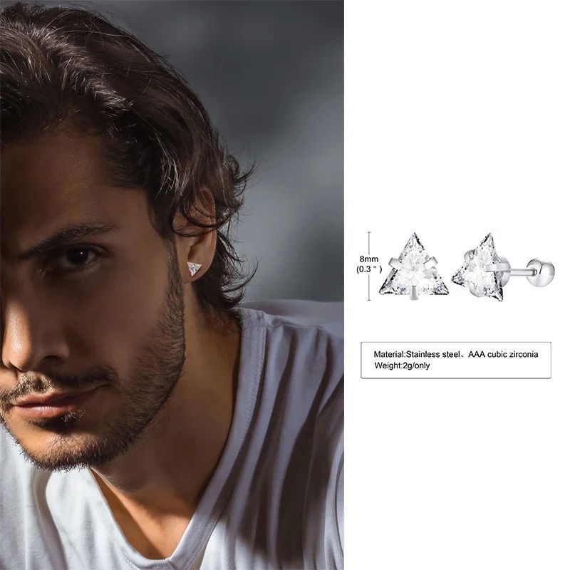 Men's Fashion Personalized Triangle Earrings