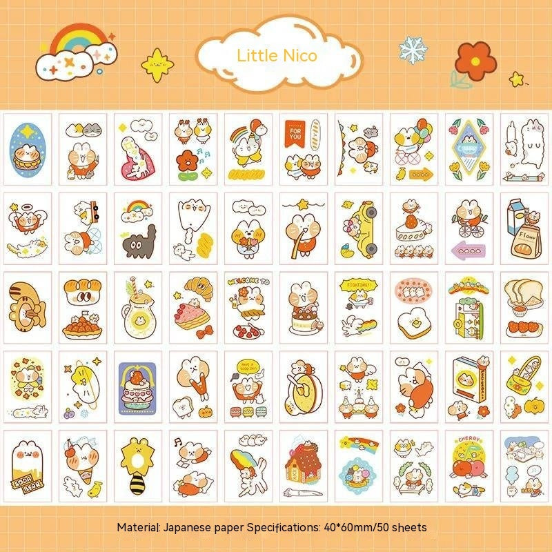 Stickers Hand Account Painting Heart Stickers Notebook Special Screen Protector Japanese Paper Cartoon Characters
