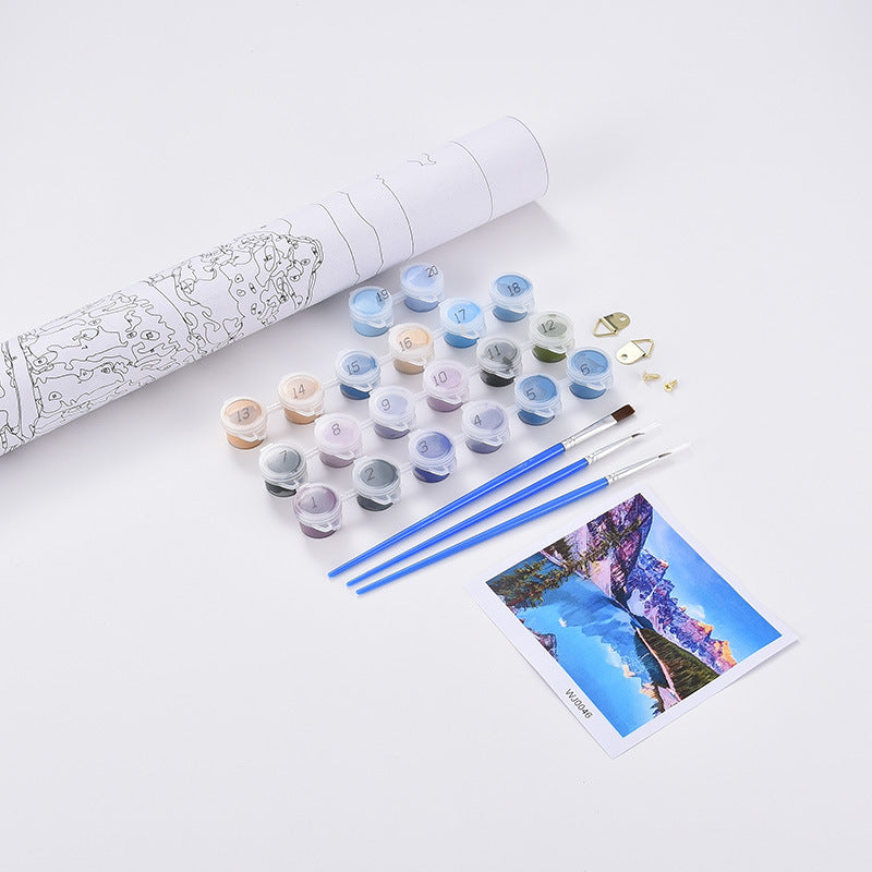 Patrón de villa con vista al mar 40*50 pintura al óleo digital sin marco DIY