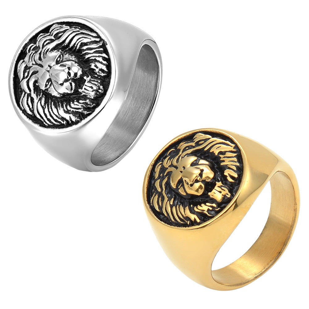 Men's Retro Lion's Head Stainless Steel Ring
