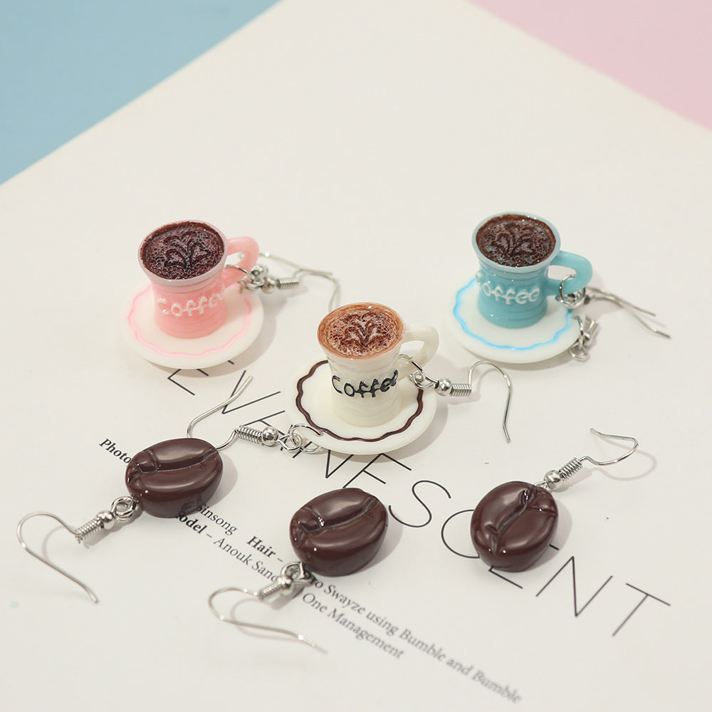 Creative Candy Toy Three-dimensional Coffee Earrings Simulation Exaggerated Funny