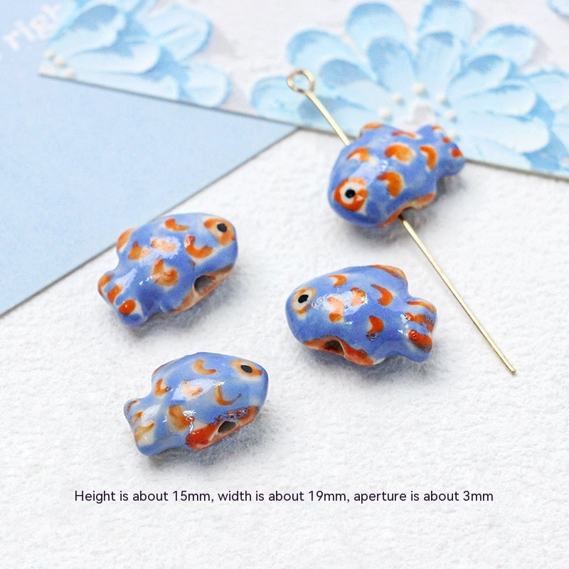 Série bleue en céramique japonaise dispersée, bricolage, collier de perles fait à la main, Bracelet, matériel de perles d'espacement