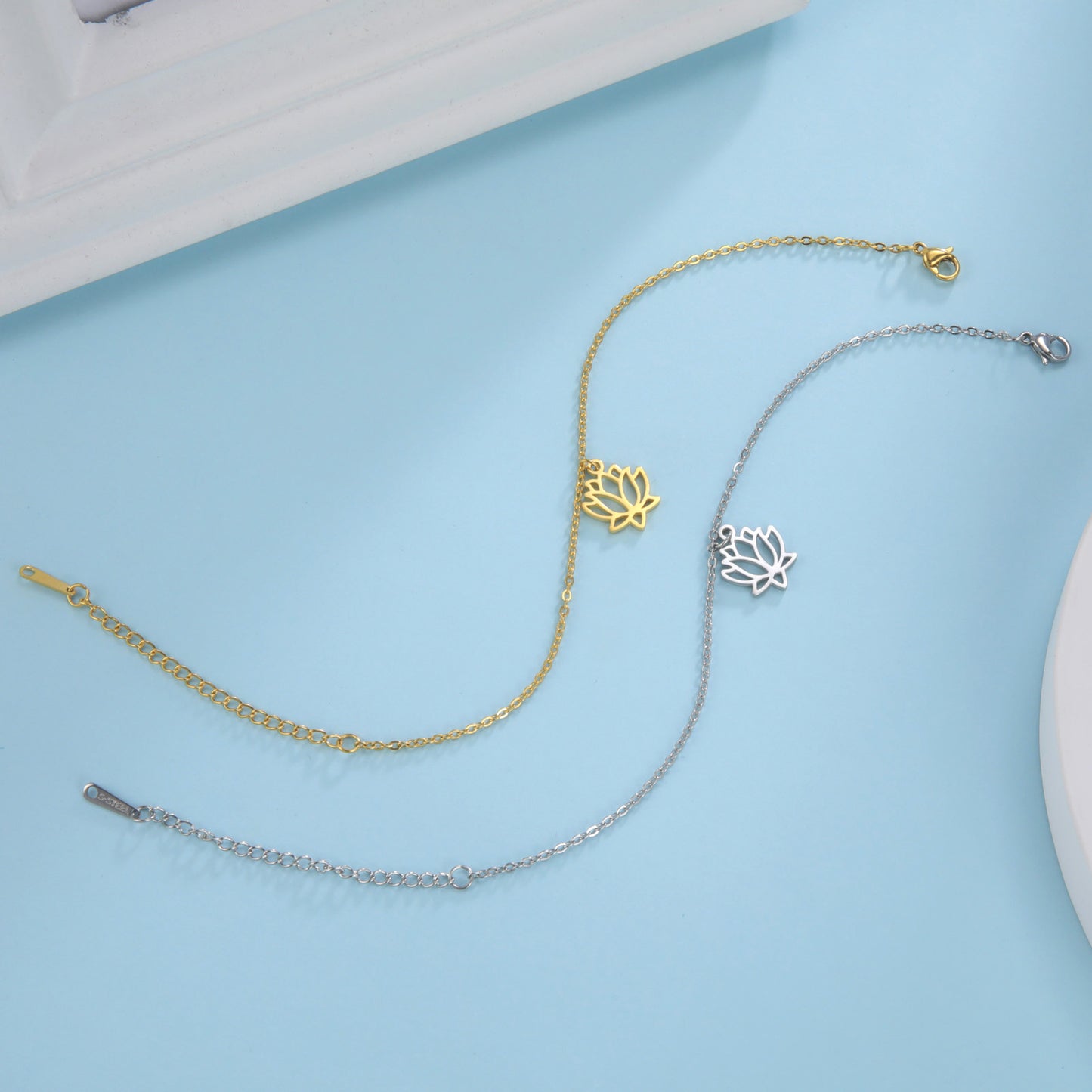 Women's Lotus Stainless Steel Bohemian Pendant Ankle Bracelet Beach Accessories