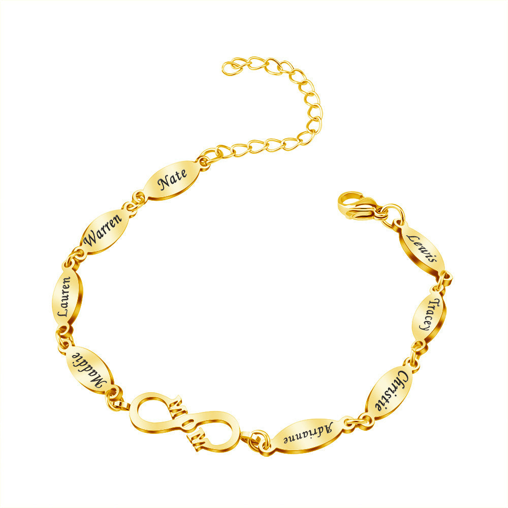 Bracelet éternel maman pour femmes, ornement de lettrage assorti à la mode