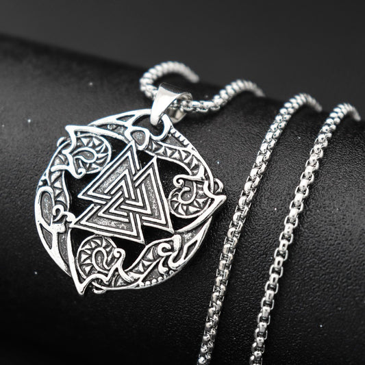 Pendentif collier triangle empilé rétro européen et américain