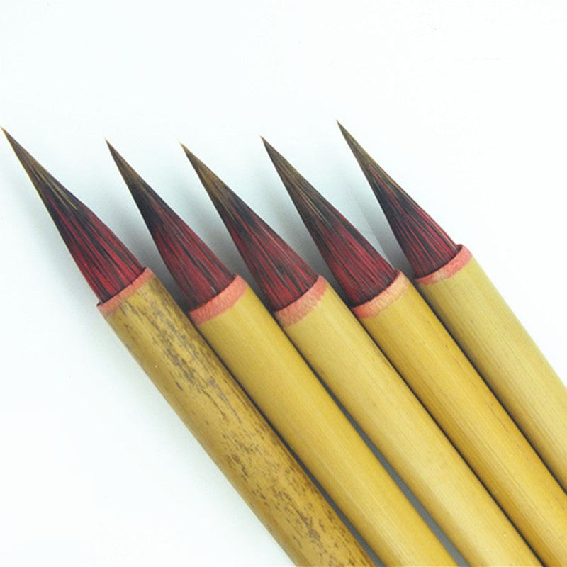 Pinceau d'écriture, petit stylo à crochet, cheveux rouges