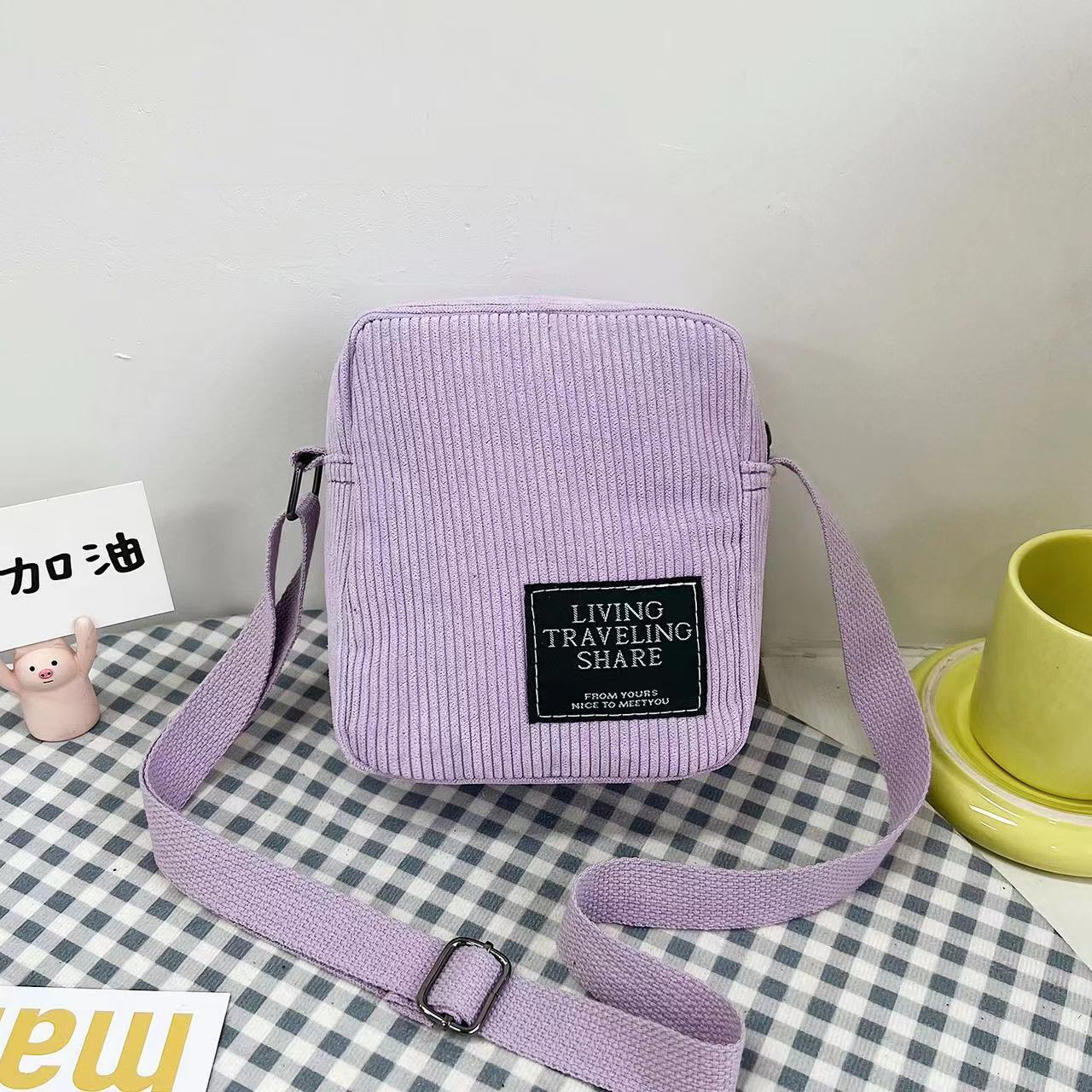 Bolso de mujer de pana retro fácil a juego