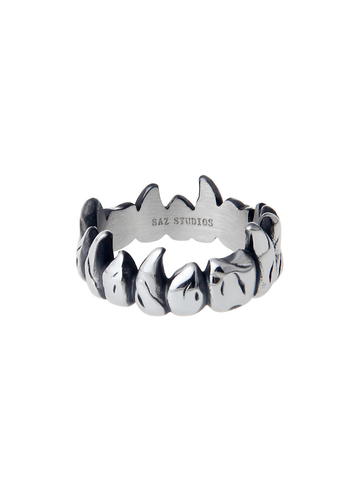 Animal Teeth Shape Closed Titanium Steel Ring For Men And Women