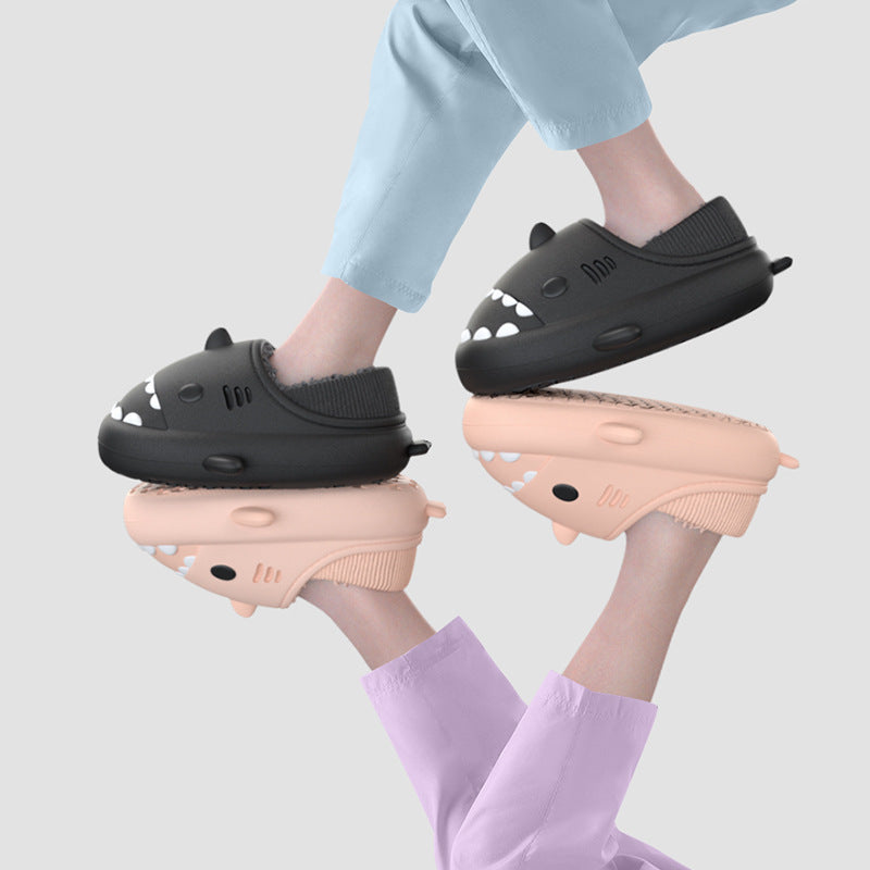 Zapatillas De Tiburón Cálido Invierno Casa Zapatos Pareja